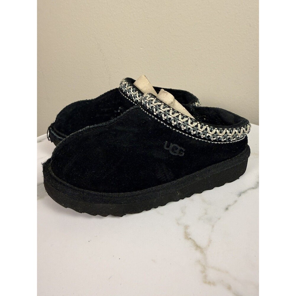 UGG Tasman Kids size 10 Black **Wear On Toe** Sherpa Lined Clog